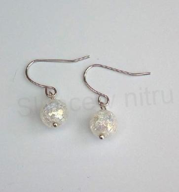 Minerální náušnice AB Křišťálové  práskané (X1747)