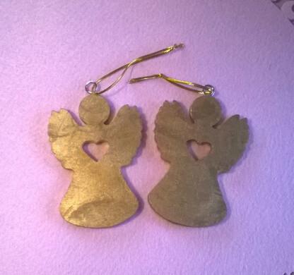 Dřevěné výřezy - závěsná ozdoba anděl zlatý (V188)