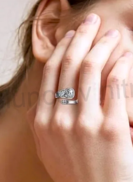 Otevřený zdobený prsten Lebka, skull (BP417)