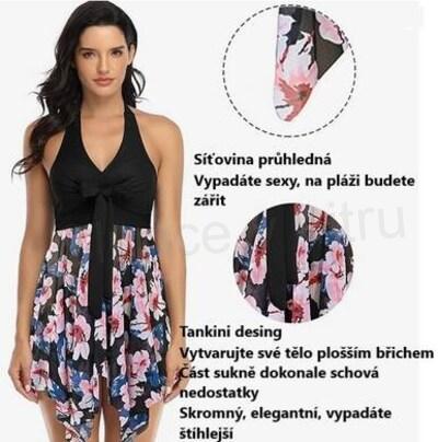 Dámské koupací tankini Donppa velikost L (K392)