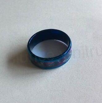 Prsten z chirurgické oceli a přírodní mušle Paua (BP426)