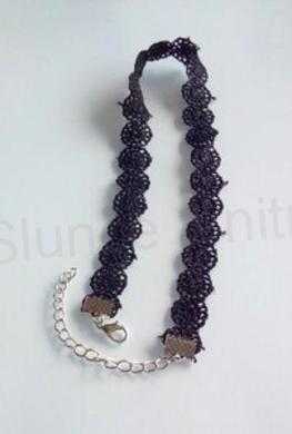 Náhrdelník choker krajkový černý (BD832)
