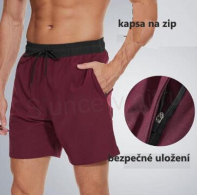 Pánské plavky Arcweg – 2v1 s kompresní podšívkou, bordo (M / EU 38–40) (K413)