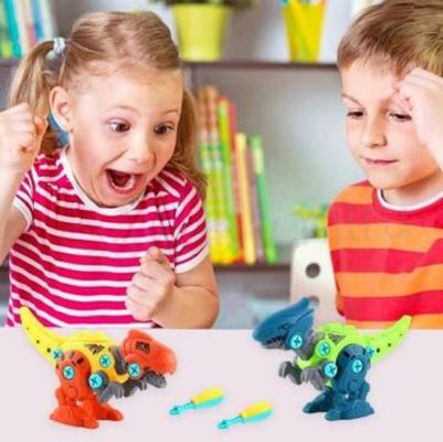 Dinosaurus STAY GENT hračka pro děti s elektrickým vrtákem a mnoho dalších dílů ke složení (D914)