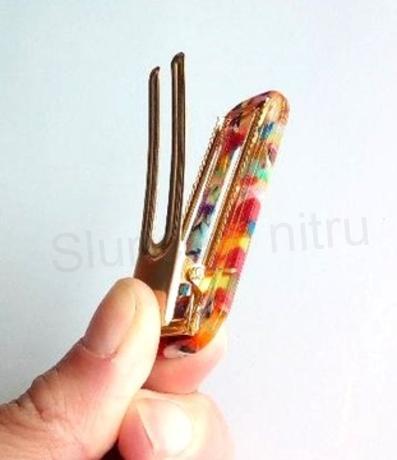 Velká acetátová sponka do vlasů barevná (H551)