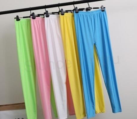 Lesklé dlouhé legíny růžové – velikost XL (K428)