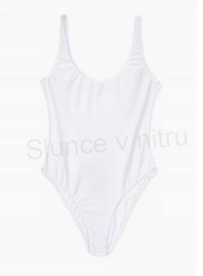 Dámské jednodílné plavky Boohoo – bílé, tvarující (46 / 2XL–3XL) (K431)