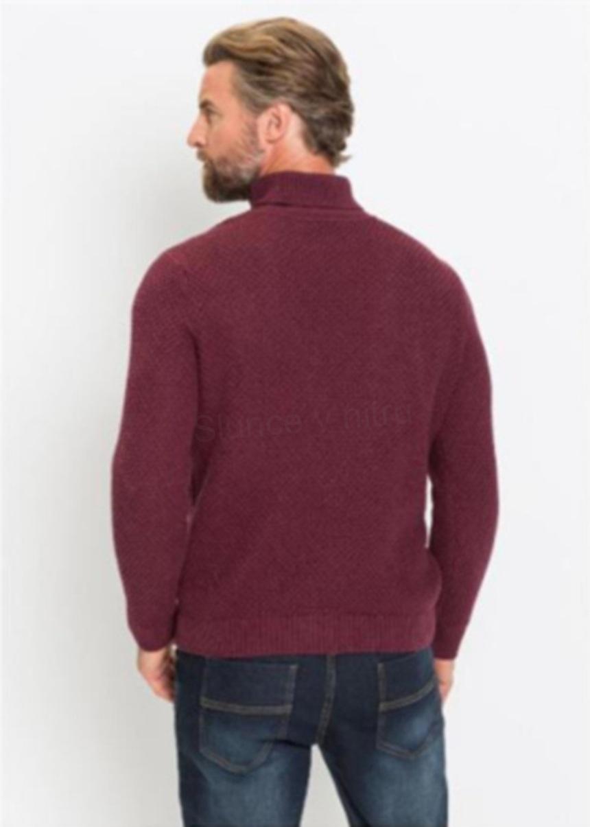Pánský svetr s rolákem – hnědočervený – velikost 4XL (K454)