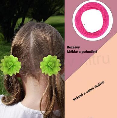 Gumička do vlasů s kytičkou Zelená zelinkavá (H567)
