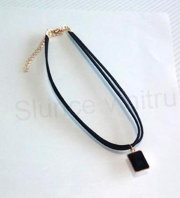 Náhrdelník dvojitý choker s přívěskem (BD856)