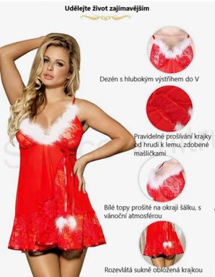 Sexy vánoční prádlo - kostým, košilka vel. 3XL/4 XL (K480)