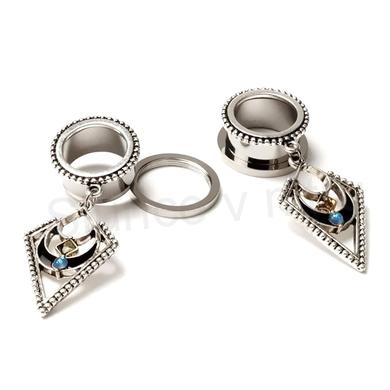 Plug do ucha z nerez oceli se závěsem, přívěskem 8 mm (BB815)