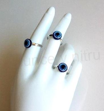 Nastavitelný prsten modré oko - 10 mm (BP430)