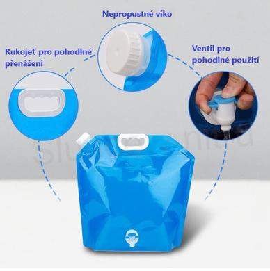 Skládací kanystr na vodu 2dílný s kohoutkem a rukojetí (L47)