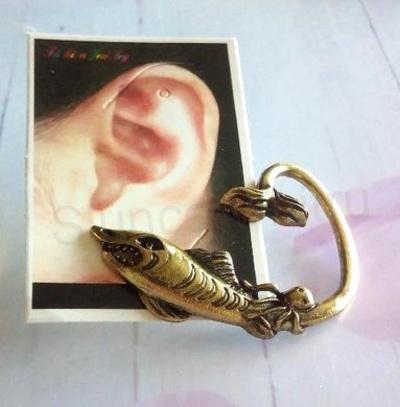 Puzetové punk náušnice Žralok, ryba Starostříbro (BB828)