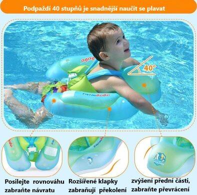 Dětský, kojenecký kruh na plavání s pásem a pumpičkou vel.L (D933) 