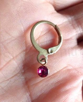 Visací náušnice kroužky s kamínky zlaté (BB841)