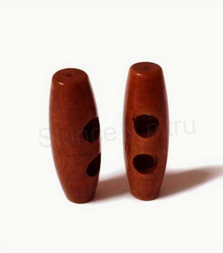 Dřevěný knoflík oliva 3,5 x 1,1 cm 10 kusů hnědý (C678)