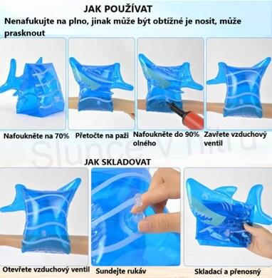 Nafukovací rukávky do vody 3D Žralok vel.28 x 20 cm (D936)