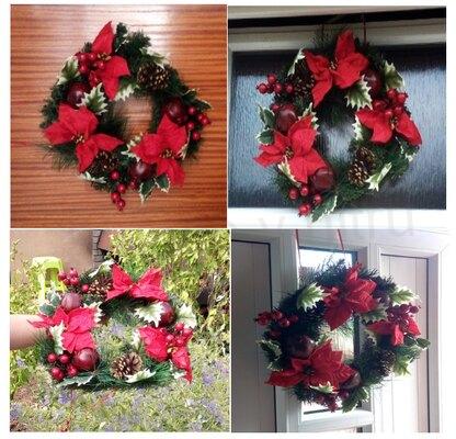 Vánoční věněc s 30 LED světly 51 cm (E967)