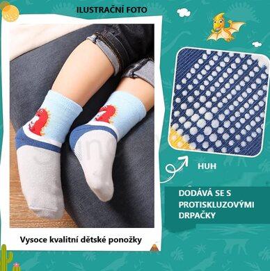 Dětské protiskluzové bavlněné ponožky 6 - 12 měsiců - 2 páry (W231)