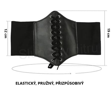 Gotický kožený korzet černý délka složený 82 cm (K529)