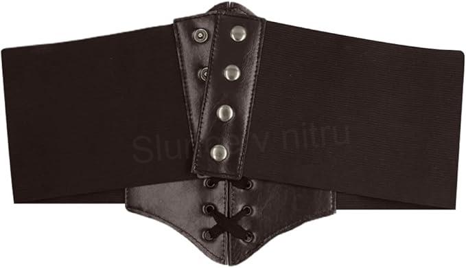 Gotický kožený korzet s druky hnědý délka složený 32 cm (K530)