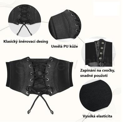 Gotický kožený korzet s druky černý délka složený 32 cm (K531)