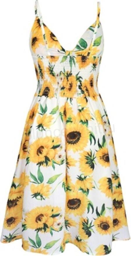 Dámské letní šaty po kolena výstřih do V - veikost S (K532)