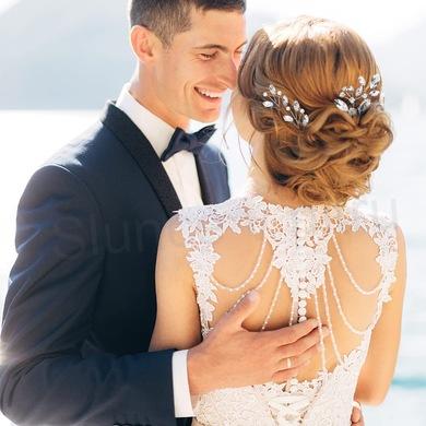 Svatební květinové sponky do vlasů 3 kusy (H614)