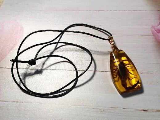 Jantarový přívěšek se štírem na kožené šňůrce (PP204)