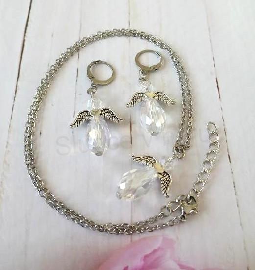 Řetízková souprava, sada anděl, andílek swarovski elements (BS137)