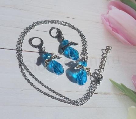 Řetízková souprava, sada anděl, andílek swarovski elements (BS138)