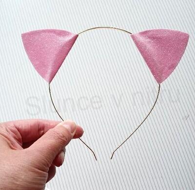 Čelenka do vlasů kočičí uši Růžová (H640)