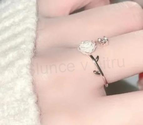 Otevřený prsten s květem kamélie (BP520)