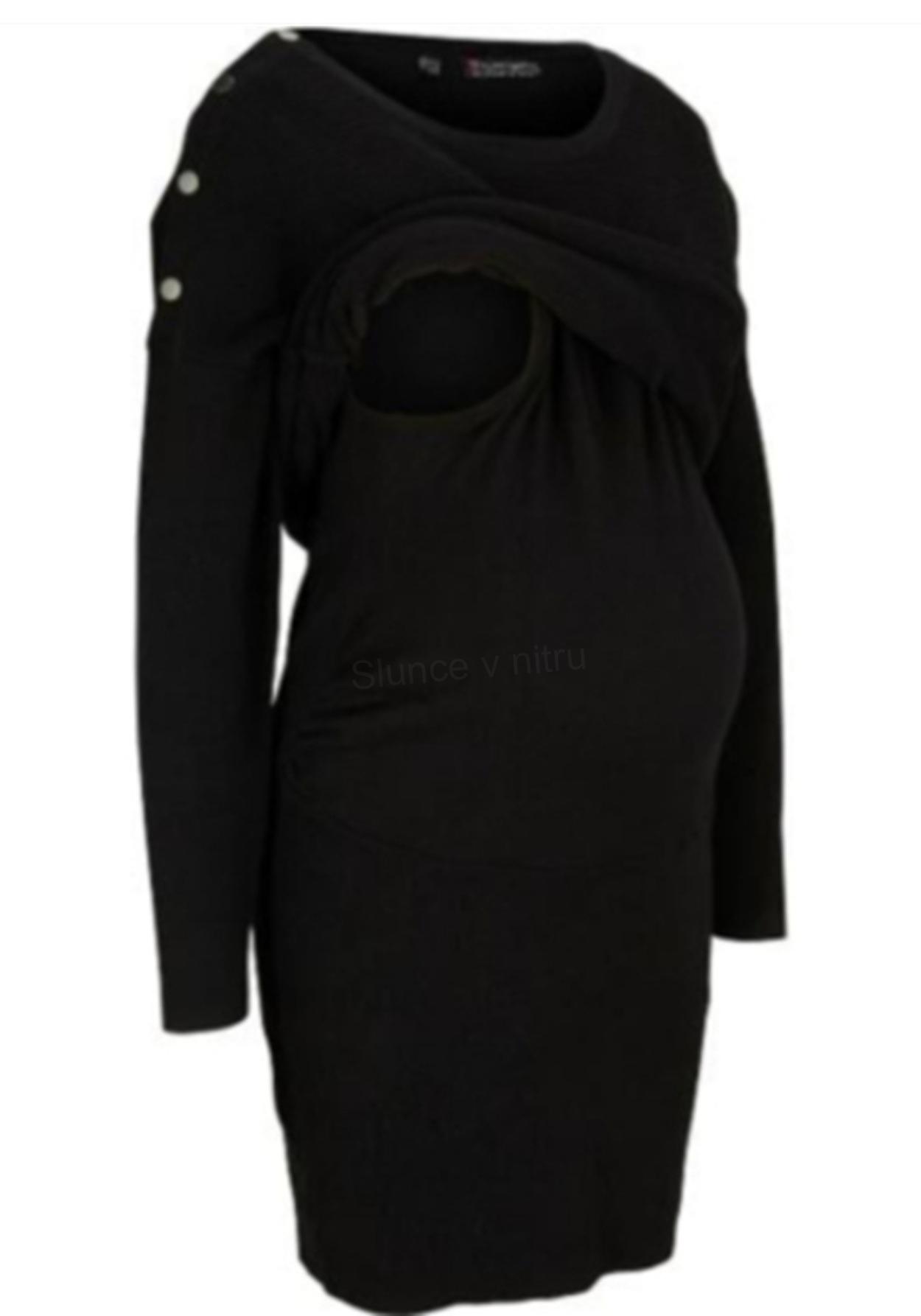 Dámské úpletové šaty – černé – velikost 2XL (K559)