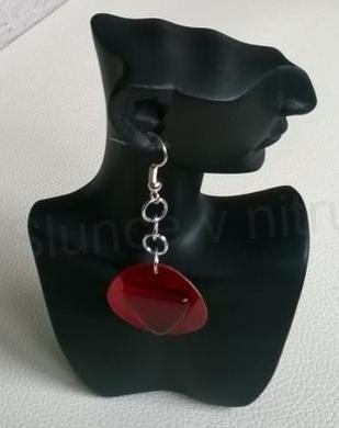 Minerální náušnice Lasturové s ozdobou (X1881)