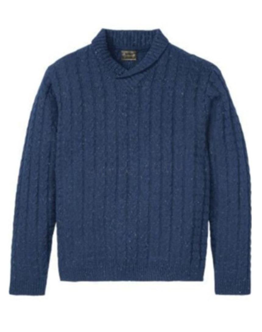 Pánský pletený svetr 5–6XL – modrý (K563)