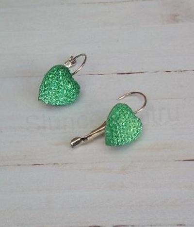 Platinové náušnice srdce s kamínky (BB874)