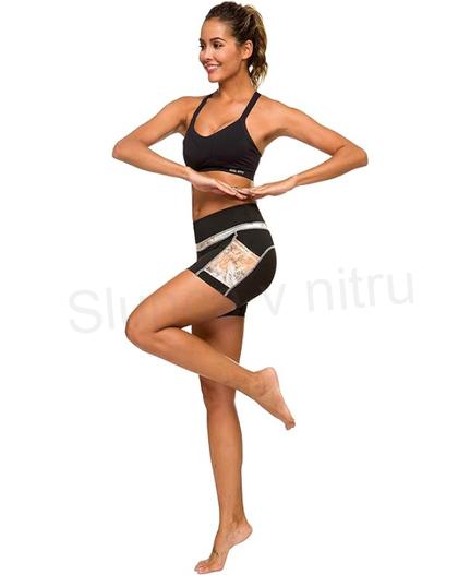 Dámské sportovní kalhoty s vysokým pasem, šortky – velikost S (K597)