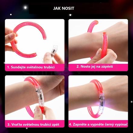 Svítící LED náramek blikající červený (BC633)