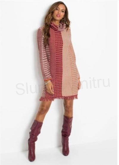 Úpletové šaty s rolákem více velikostí (K440)