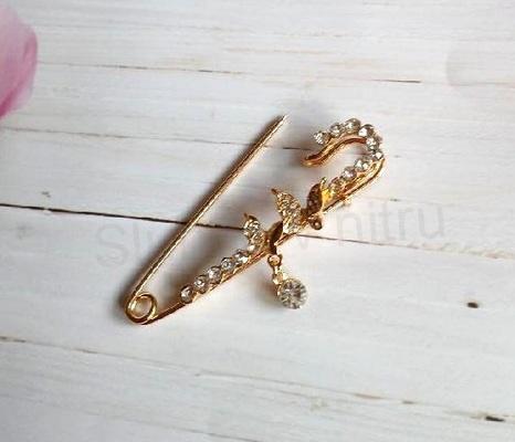 Špendlíková kamínková brož se závěsem (H661)