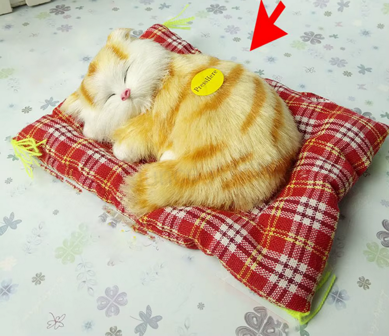 Plyšová hračka kočka se zvukem černo bílá (D1137)