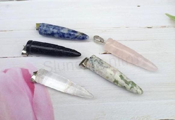  Minerální přívěsek náboj, kulka kišťál (X2037)