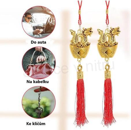 Závěsná dekorace draka pro štěstí feng shui (E1008)
