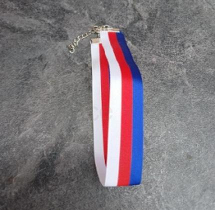 Náhrdelník choker stužkový v barvách státní vlajka Česko - Rusko (BD917)