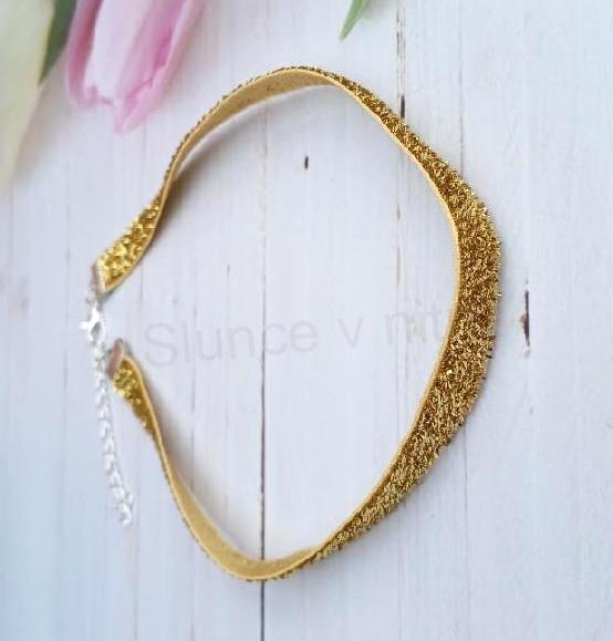 Náhrdelník choker krátký zlatý (BD928)