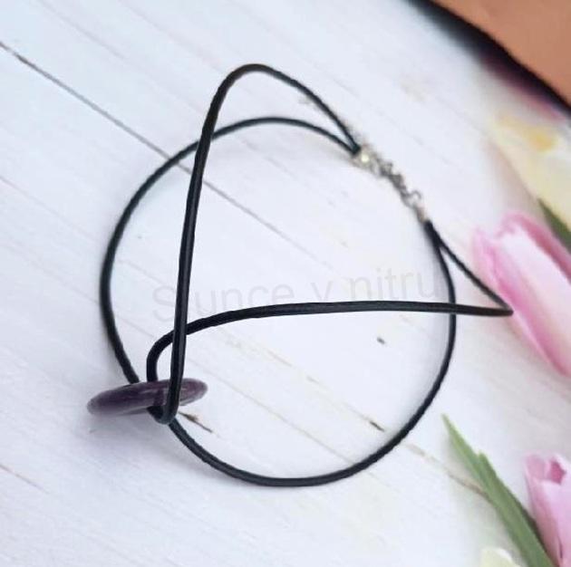 Minerální zdvojený náhrdelník choker ametyst donut (X2051)