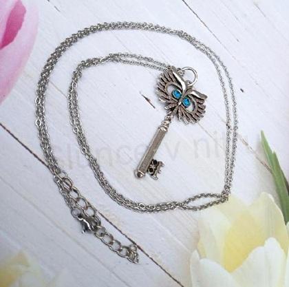 Řetízkový dlouhý náhrdelník sova klíč (BD944)